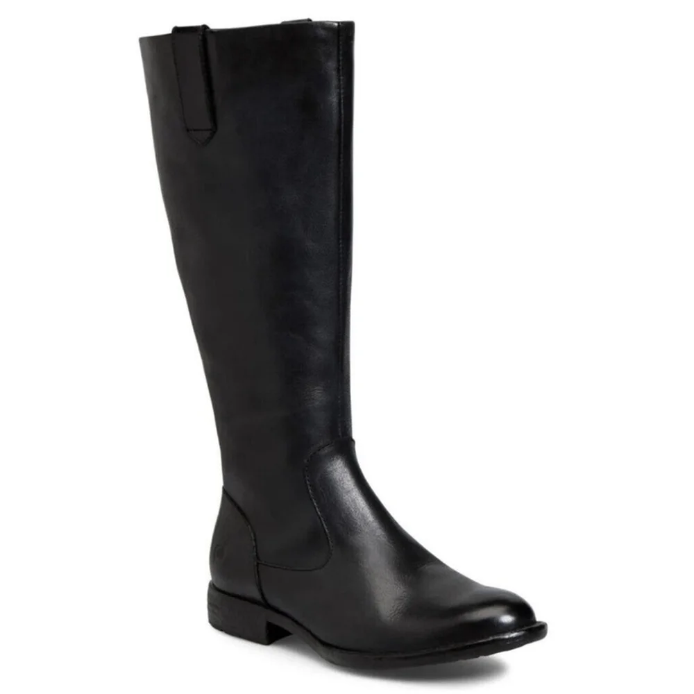 Born Shaunie Tall Wide Shaft Genuine Leather Boots in Black Women’s Size 6